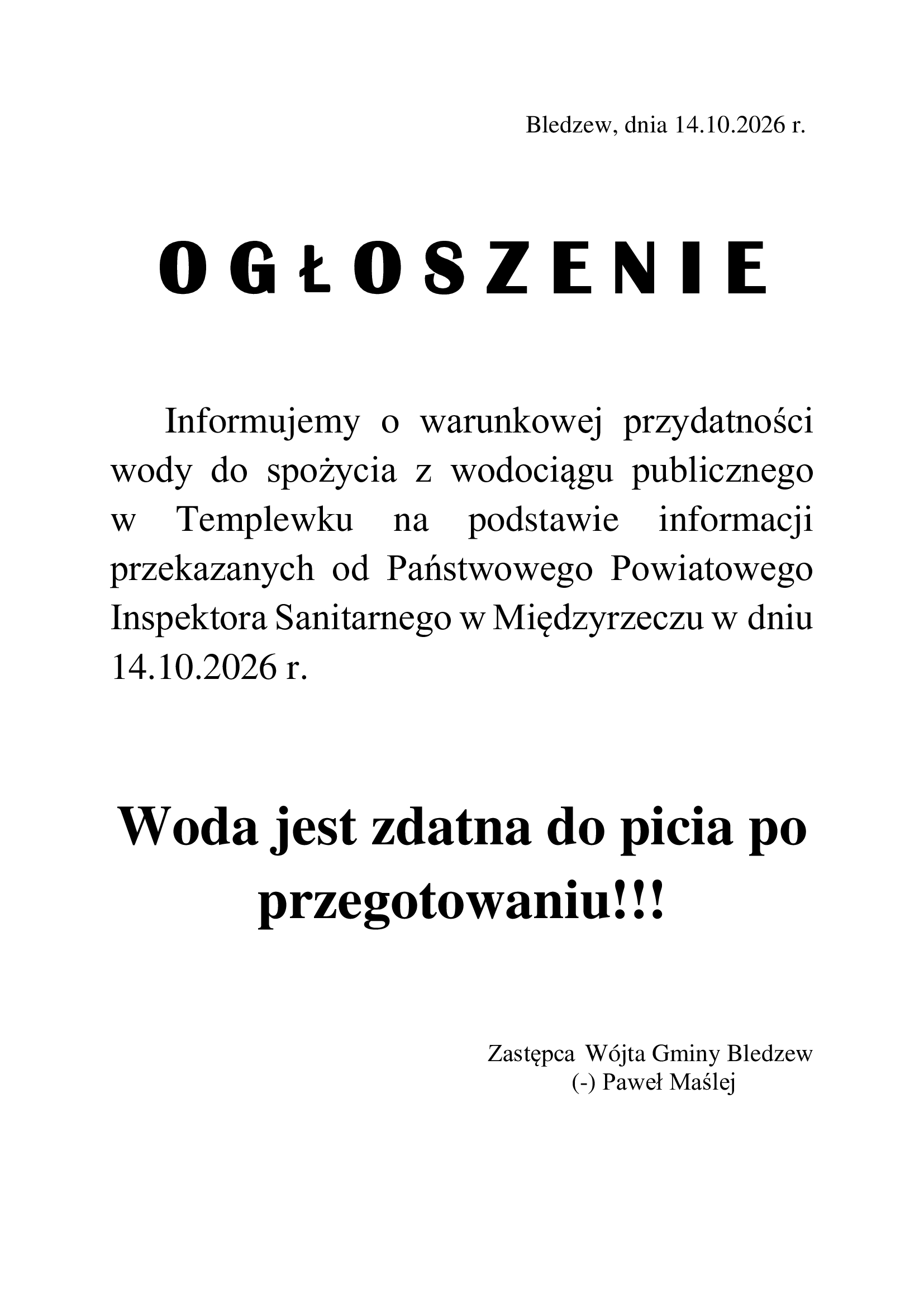OGŁOSZENIE