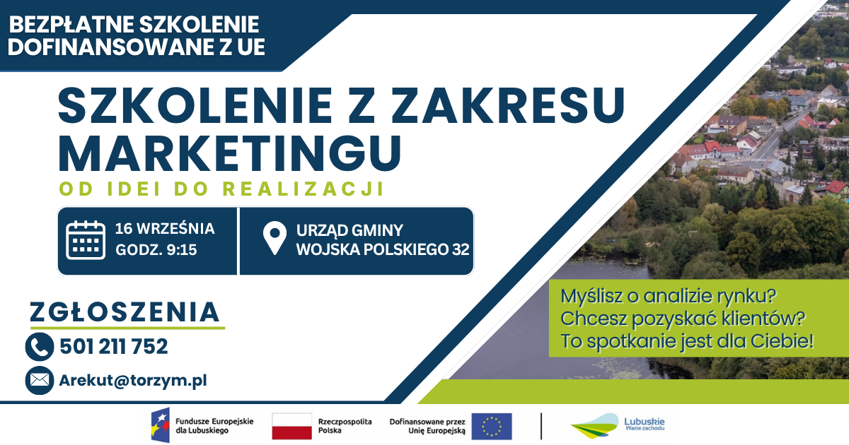 Na zdjęciu znajduje się informacja o&nbsp;szkoleniu w&nbsp;Torzymiu