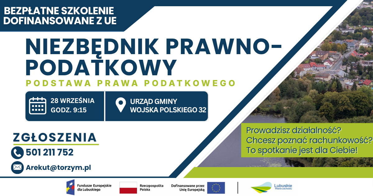 na zdjęciu znajduje sie informacja o&nbsp;szkoleniu w&nbsp;Torzymiu